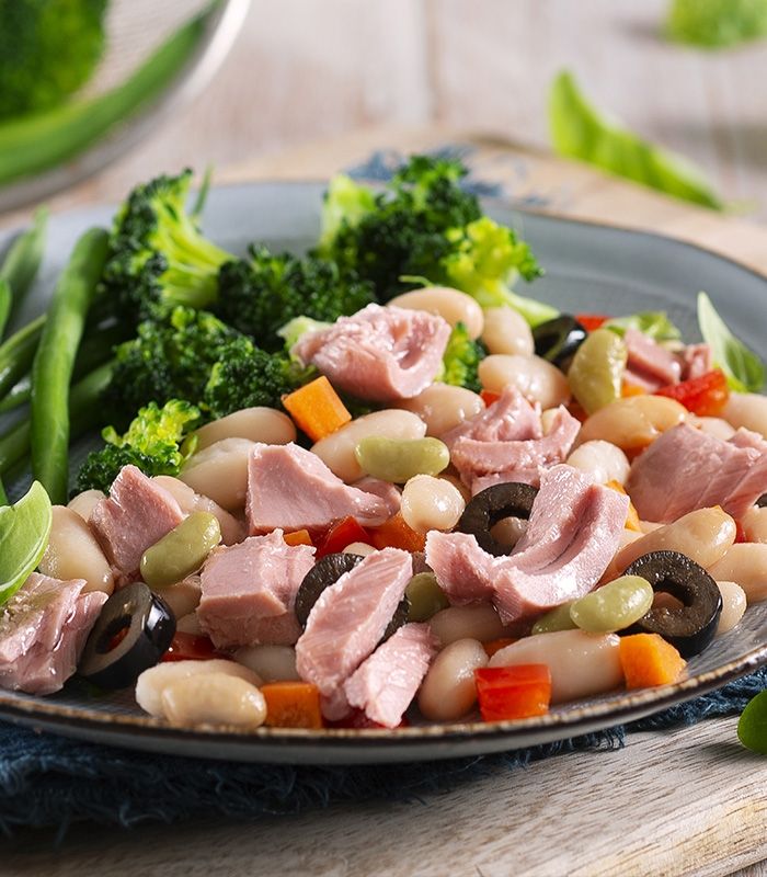 Insalatissime Fagioli con verdure cotte e basilico
