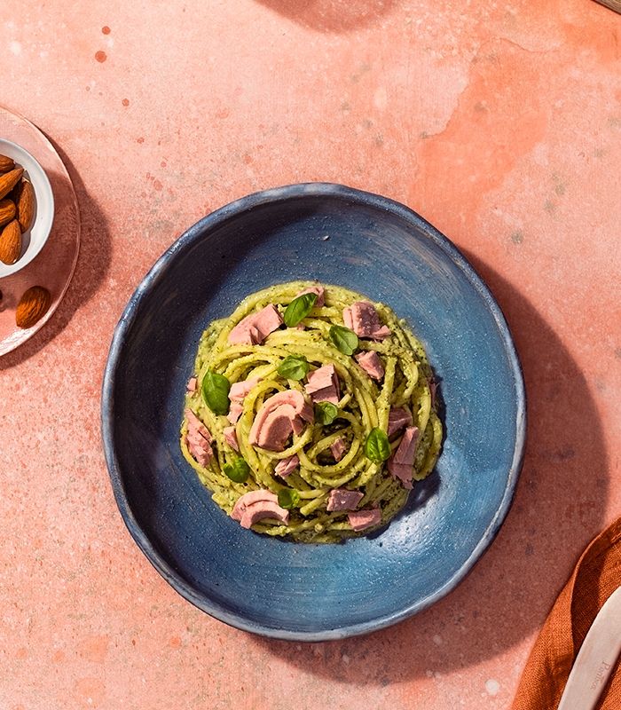 Linguine con salsa di limone e tonno