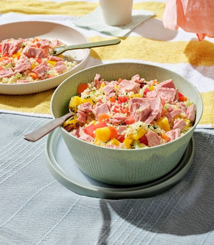 Bulgur con tonno e verdure crude