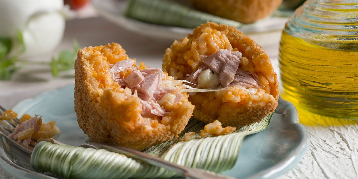 Arancini filanti tonno e mozzarella