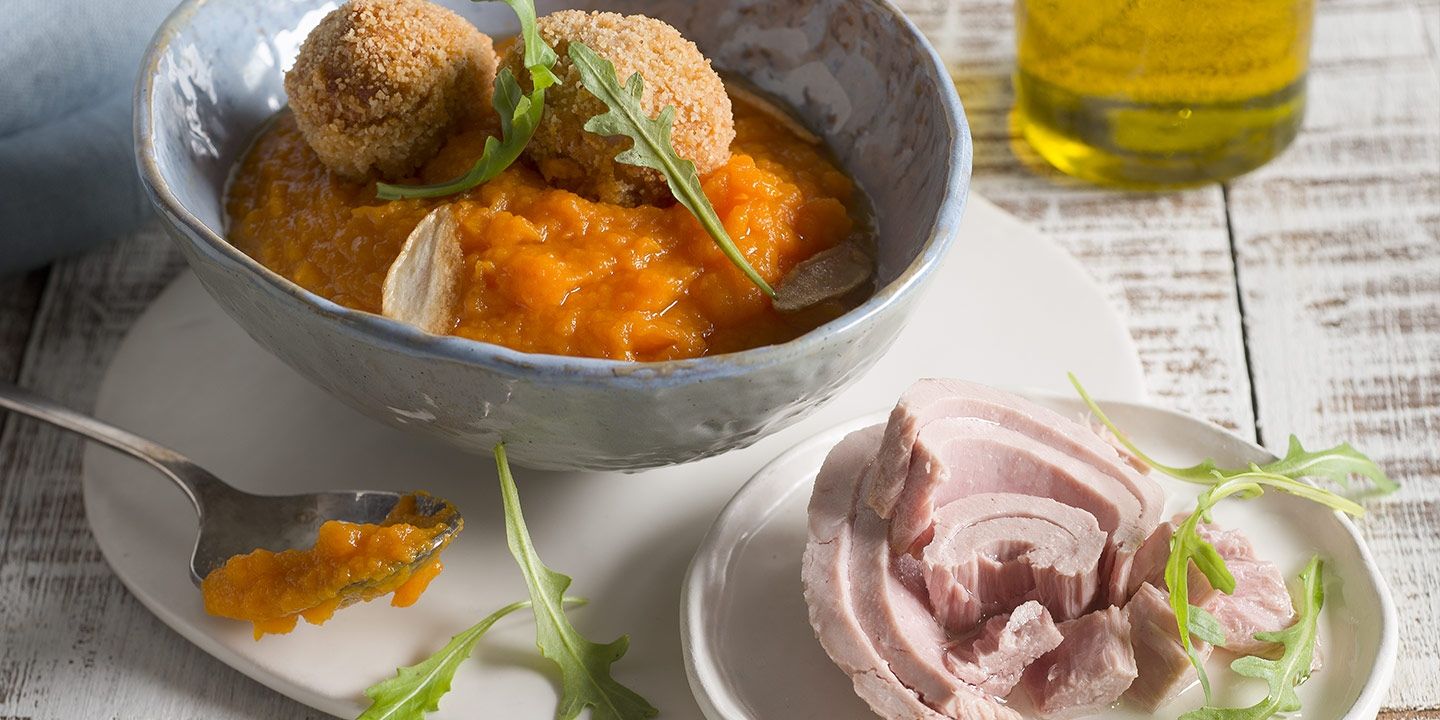 Crocchette di tonno con crema di carote