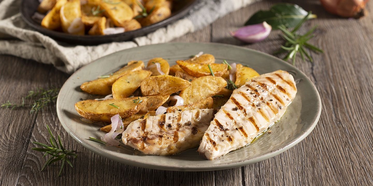 Filetti di sgombro con patate croccanti